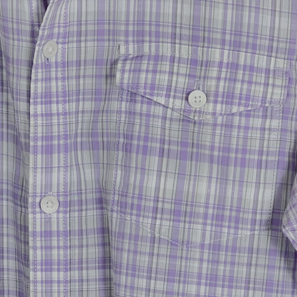 Calvin Klein Oxford Style Checked Woman's Cotton Button Down Shirt Size Medium - Picture 5 of 7